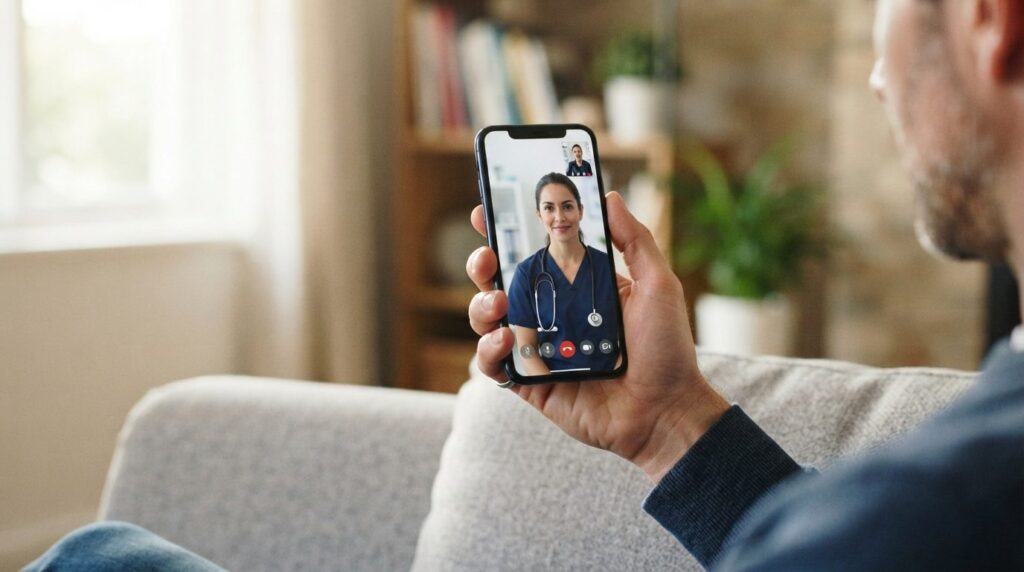 Photorealistic stock photo, 16:9 format: Close-up of a mans